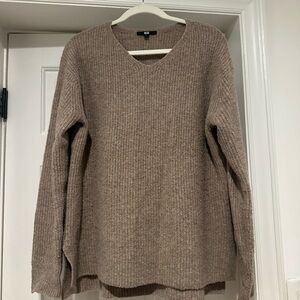 Uniqlo Women's Taupe V-Neck Sweater